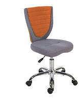 Детское кресло Poppy хром сидение серое спинка вставка оранжевая (Office4You-ТМ)