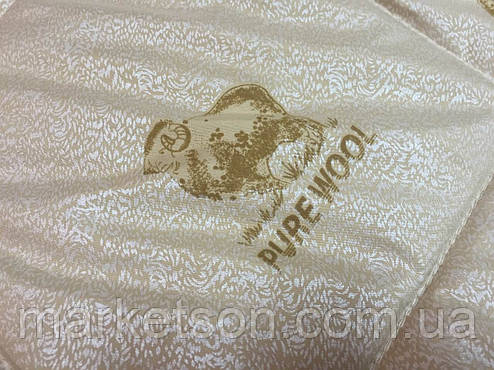 Зимова тепла ковдра з овечої вовни 195х215. Мікрофібра., фото 1