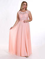 Женское вечернее платье персиковое макси в пол Modna KAZKA MKENG2133