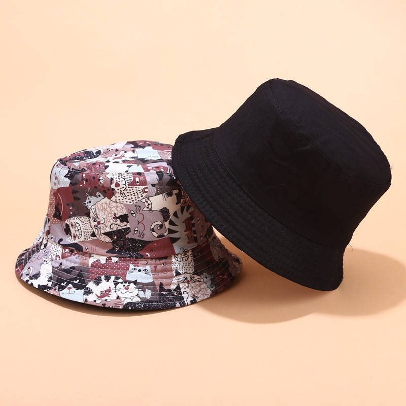 

Панама Bucket Hat City-A Cats с Котами Двухсторонняя Разноцветная с Черной обратной стороной, Черный