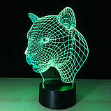 Настільний світильник, Леопард, 3D Led Світильники, Ідеї подарунків хлопцеві, Подарунки для жінок, фото 4