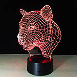 Настільний світильник, Леопард, 3D Led Світильники, Ідеї подарунків хлопцеві, Подарунки для жінок, фото 2