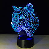 Настільний світильник, Леопард, 3D Led Світильники, Ідеї подарунків хлопцеві, Подарунки для жінок, фото 3