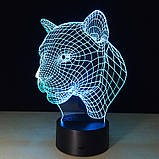 Настільний світильник, Леопард, 3D Led Світильники, Ідеї подарунків парню, Подарунки для жінок, фото 7