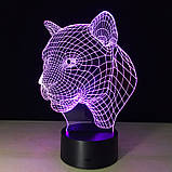 Настільний світильник, Леопард, 3D Led Світильники, Ідеї подарунків парню, Подарунки для жінок, фото 8