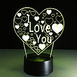 Найкращий подарунок, Світильник 3D *I Love You)*, Подарунок дівчині ідеї, фото 5