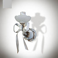 Белое бра с бантом, настенный светильник металлический, классический стиль 6301-1 серии "Сицилия"