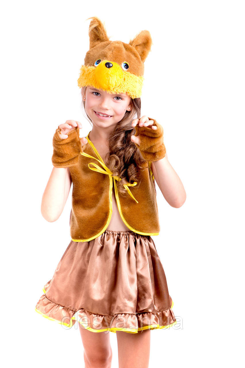 Детский карнавальный костюм коричневой белочки Размер 3-7 лет - фото 1 - id-p616600910