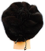Хутряна шапка жіноча з норки, Жасмін (чорна), фото 3