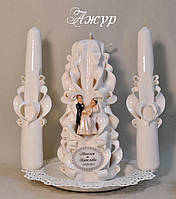 Набір весільних різальних свічок. Весільні свічки білі домашнє вогнище