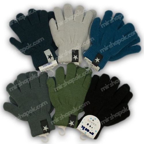 ОПТ Рукавички утеплені, р. 15 (7-8 років), виробник Польща, R011DB-15 (6 шт./набір), фото 1