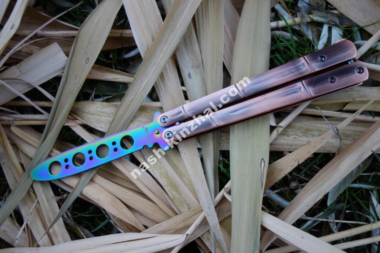 Ніж метелик тренувальний для флиппинга Хамелеон, балисонг, супер подарунок, фото 1