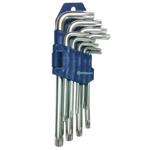 Набір Г-обр. ключів 9 од. TORX з отвором TKS0901 STANDART