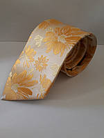 Краватка жовта у квітковий принт