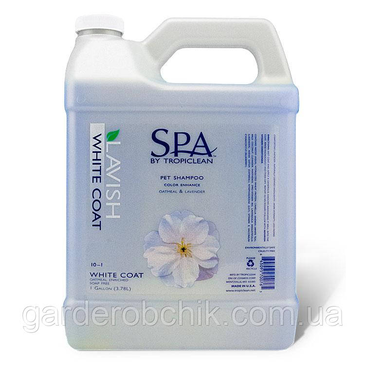 TROPICLEAN SPA White Coat Pet Shampoo ШАМПУНЬ СПА ДЛЯ БІЛИЙ ШЕРСТІ 473 мл