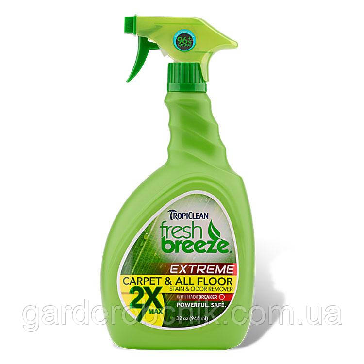 TROPICLEAN Fresh Breeze Extreme Carpet & All Floor (large) ДВХФАЗНИЙ СПРЕЙ ДЛЯ ЗАВЛЕННЯ ОРГАНІЧНИХ П'ЯТЕН І ЗАПАХІВ 946 мл