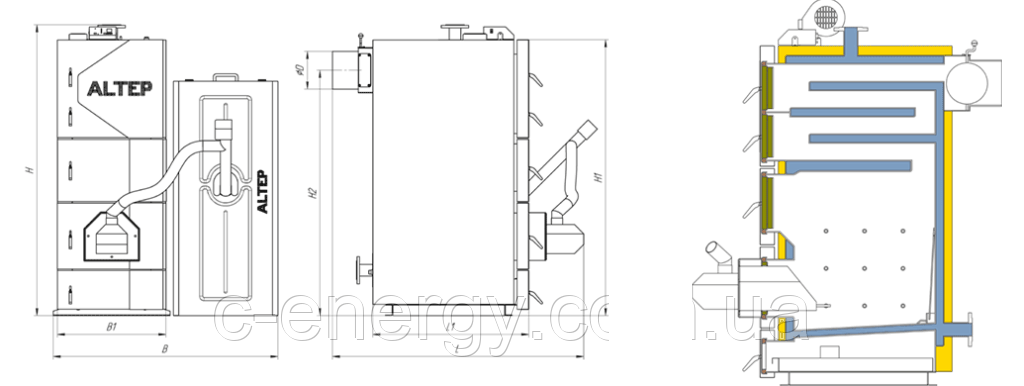 Пелетный котел ALTEP DUO UNI PELLET 95кВт (KT-2EPG) +Горелка ALTEP - фото 3 - id-p616978403
