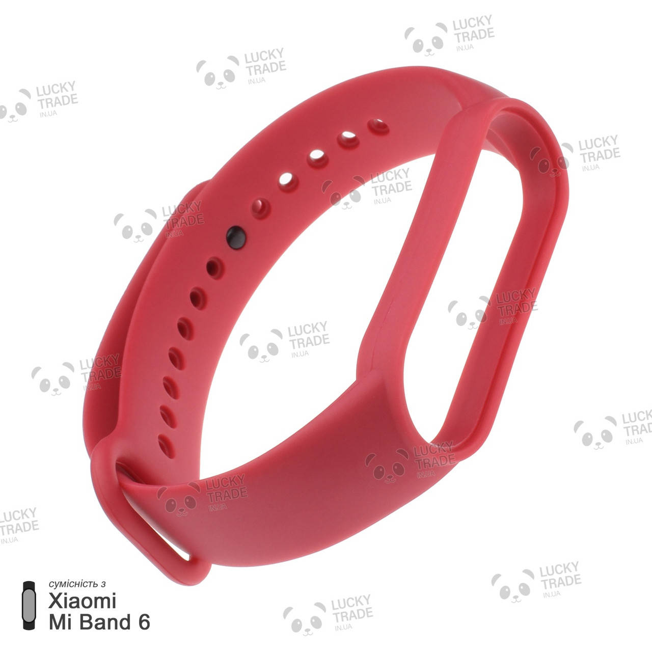 

Ремешок Xiaomi Mi Band 6 силиконовый однотонный браслет Light Розовый / Красный [241901]