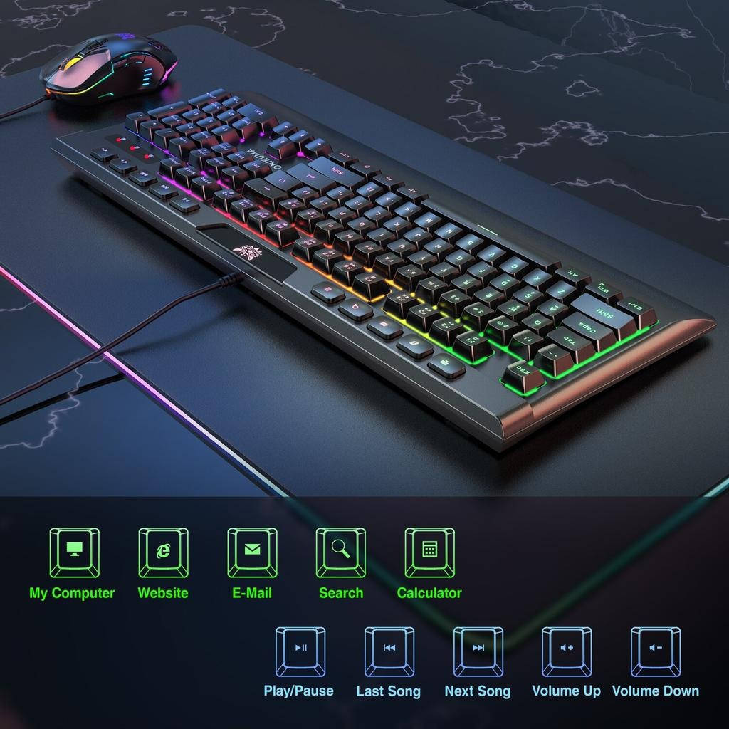 

Игровой набор клавиатура и мышка Gaming G21B с RGB подсветкой! Мега, Черный