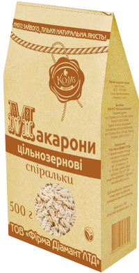 

Макароны цельнозерновые спиральки, 0,5 кг