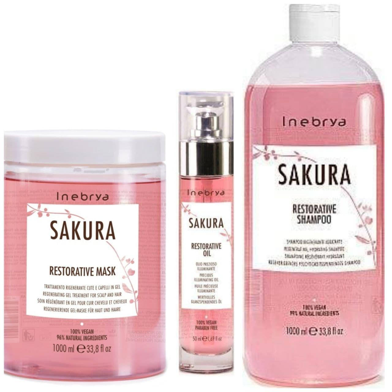 

Набор Большой для восстановления волос Inebrya Sakura 1000мл/1000мл/50мл