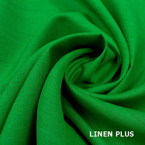 Зелена лляна тканина, колір 898