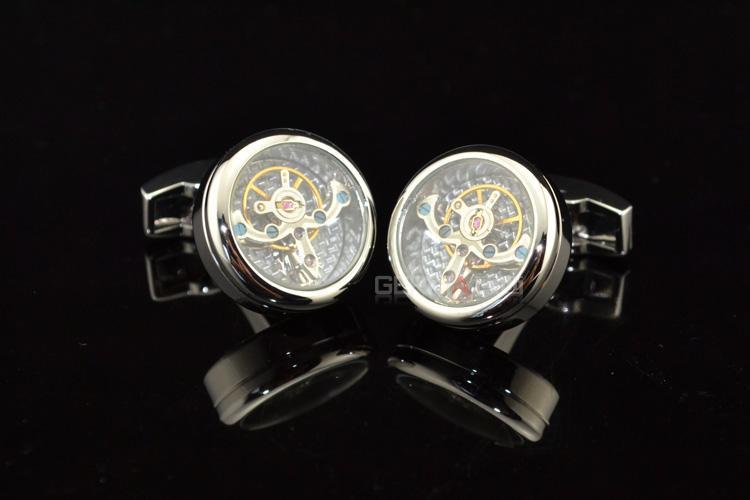 Запонки Watch Cufflinks zs88G + коробочка зміїна шкіра в подарунок