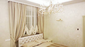 Австрийские  тюли и шторы на подхватах в спальню. Юровка