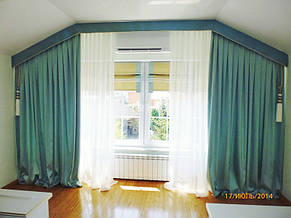 Шторы и тюль под углом в спальню. Софиевская Борщаговка