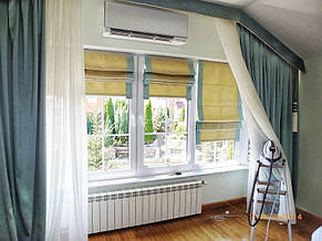 Римская штора с кантом в цвет штор. Софиевская Борщаговка