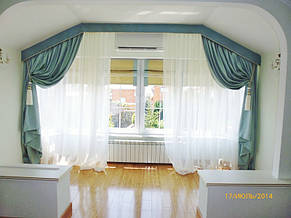 Штора с ламбрекеном и тюль под углом в прихожую. Софиевская Борщаговка