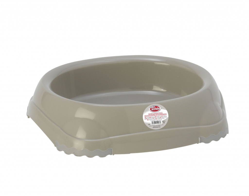 Миска для котів овальна Pet Nova 210 ml сірий