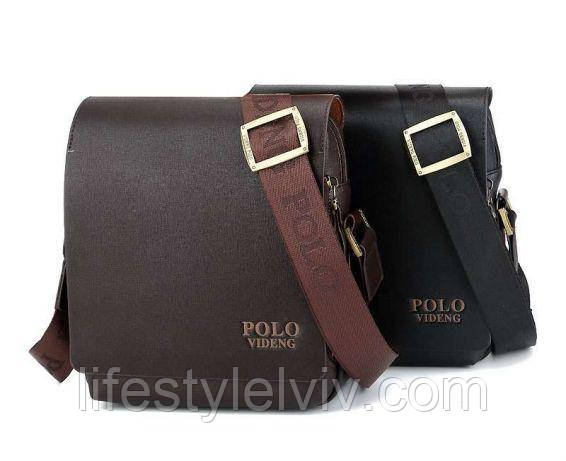 Чоловіча Шкіряна Сумка Polo Videng Еlite (Поло Виденг) + Подарунок!