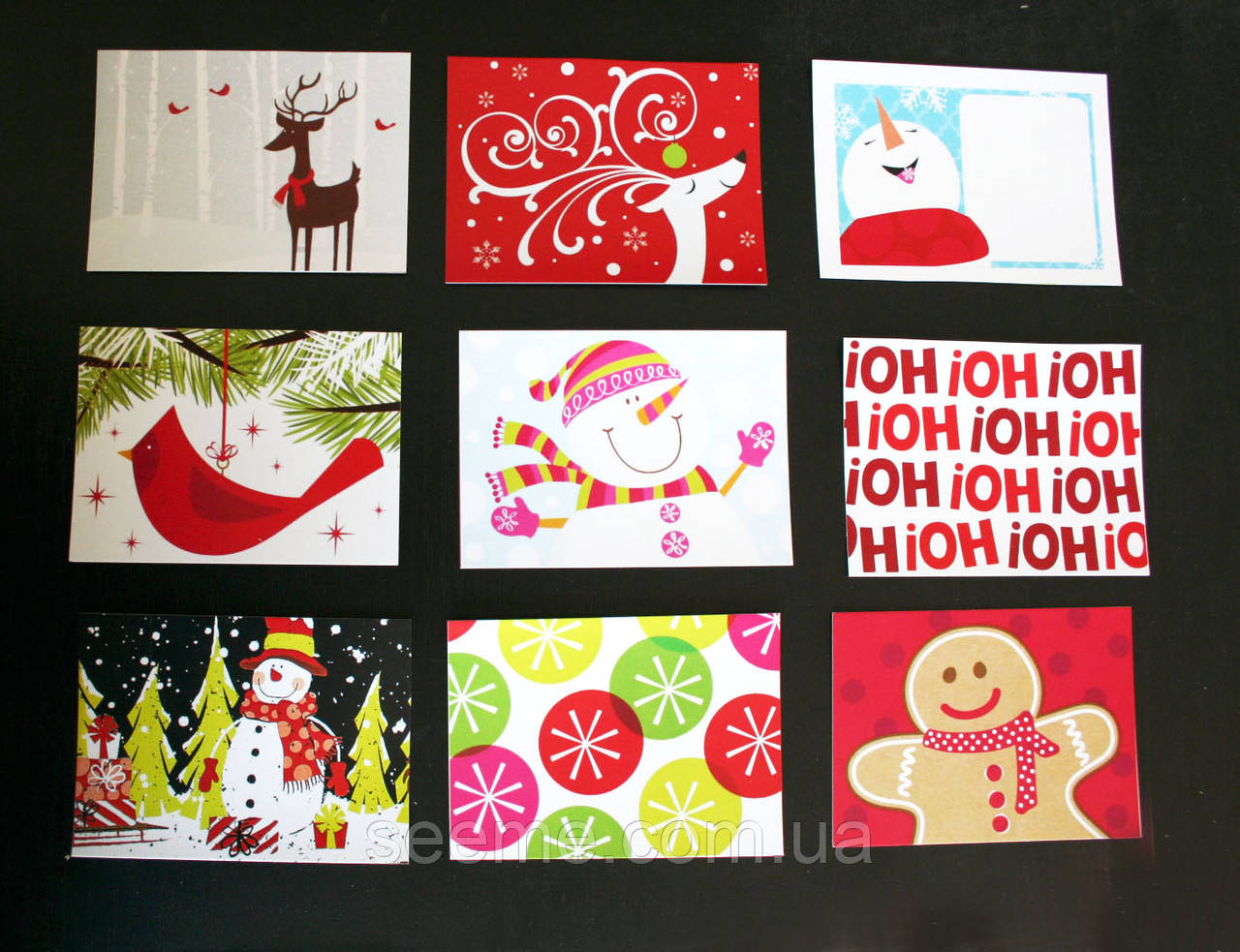 Комплект новорічних карток, 9 шт, фото 1
