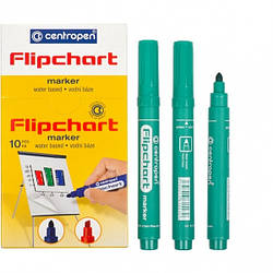 Маркер "Centropen" Flipchart 8550 круглий (зелений) для паперу на водній основі