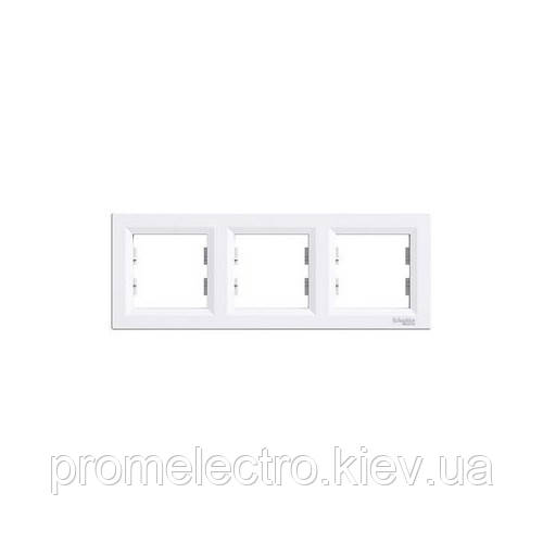 Рамка Schneider-Electric Asfora 3-постова горизонтальна біла EPH5800321