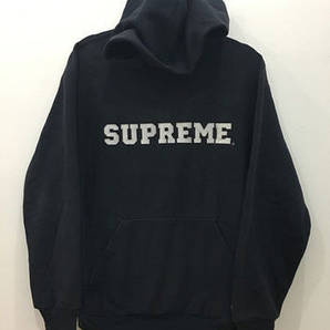 Худі Supreme чорне з білим логотипом, унісекс (чоловіче, жіноче, дитяче)