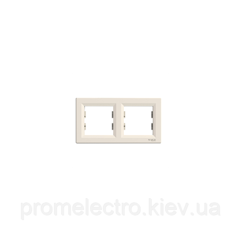 Рамка Schneider-Electric Asfora 2-постова горизонтальна кремова EPH5800223, фото 1