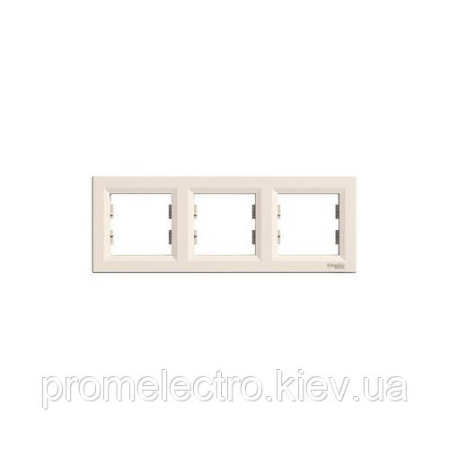 Рамка Schneider-Electric Asfora 3-постова горизонтальна кремова EPH5800323