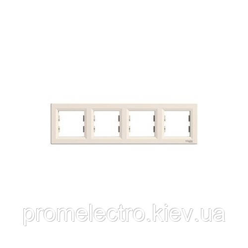 Рамка Schneider-Electric Asfora 4-постова горизонтальна кремова EPH5800423