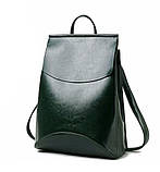 Рюкзак сумка трансформер жіночий з клапаном (зелений), фото 2
