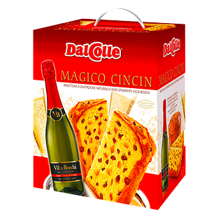 Святковий набір Панеттон із шампанським DalColle Magico Cincin, Італія 
