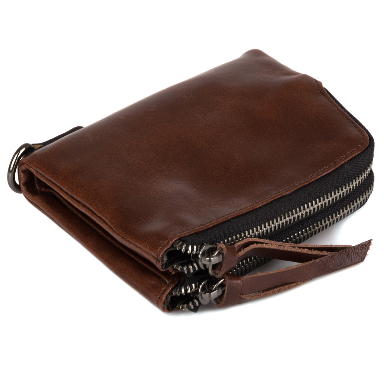 Шкіряний жіночий компактний гаманець Kafa (3325 brown), фото 1