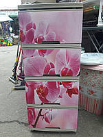 Комод на 4 ящики з декором "Орхідея 2" Алеана кремовий