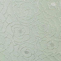 Жакард для штор петлевидний троянди фісташка, ш.280