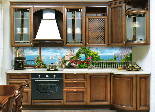 кухонные фартуки из стекла