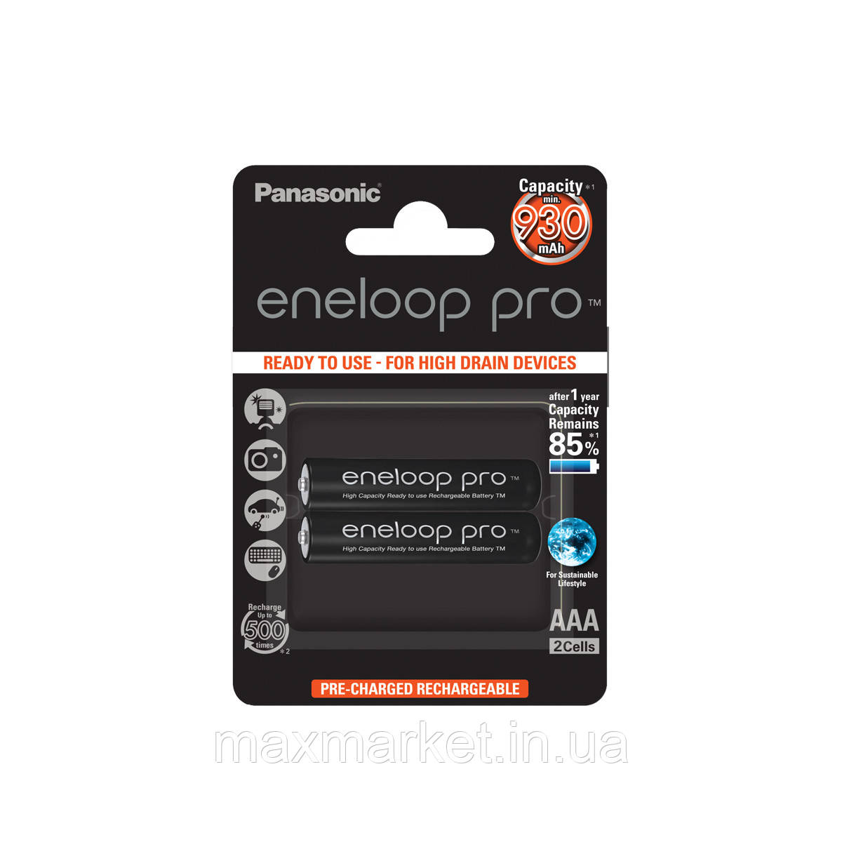 Акумулятор Panasonic eneloop pro AAA 930mAh міні пальчиковий