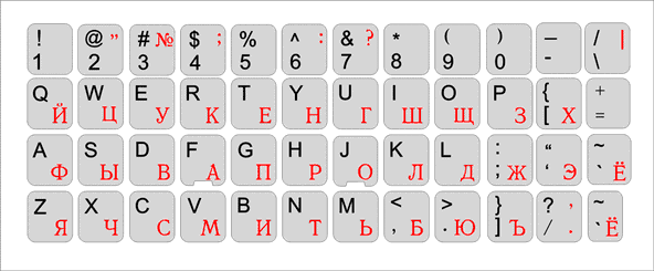 Наклейки на клавіатуру непрозора 12 x 13 мм сріблясті