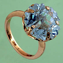 Золотий перстень  з кварцом