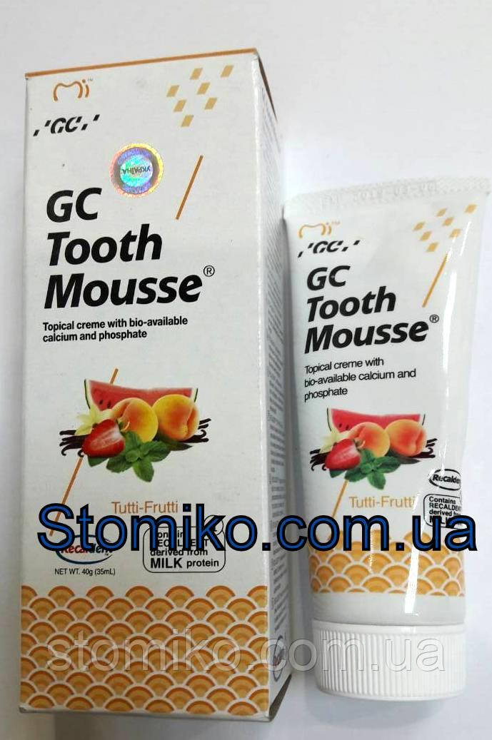 Tooth mousse Оригинал Мультифрукт , ( тусс мусс) - крем для реминерализации зубов, 1 тюбик 40г - фото 2 - id-p346569128